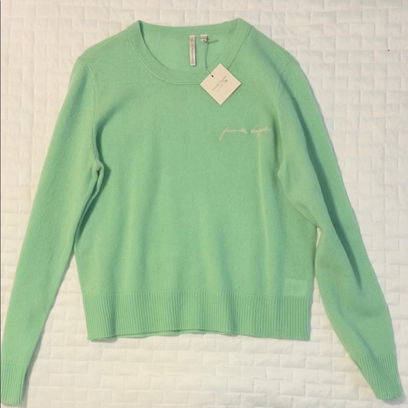 Favorite Daughter Green Crewneck Sweater Relaxed Fit